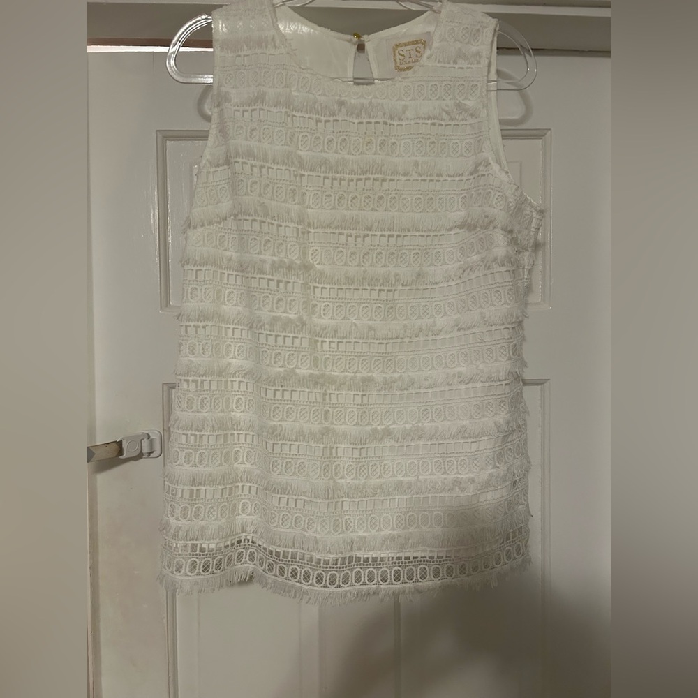 Sail to Sable White Textured Blouse